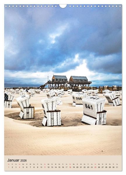 Produktbild: NORDSEEFLAIR - St. Peter Ording und Westerhever (Wandkalender 2026 DIN A3 hoch), CALVENDO Monatskalender
