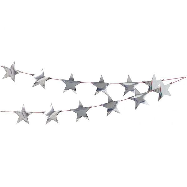 Produktbild: Girlande Sterne, silber MIX, 3 Meter