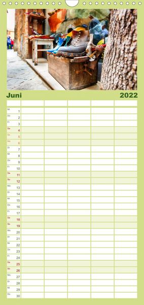Produktbild: Familienplaner Toskana - sp&uuml;r den Sommer (Wandkalender 2022 , 21 cm x 45 cm, hoch)