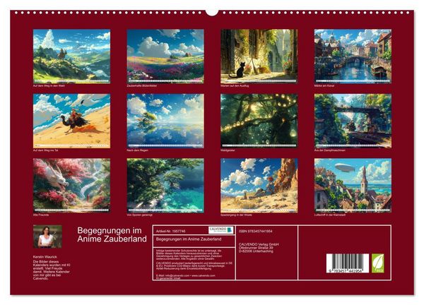 Produktbild: Begegnungen im Anime Zauberland (hochwertiger Premium Wandkalender 2026 DIN A2 quer), Kunstdruck in Hochglanz