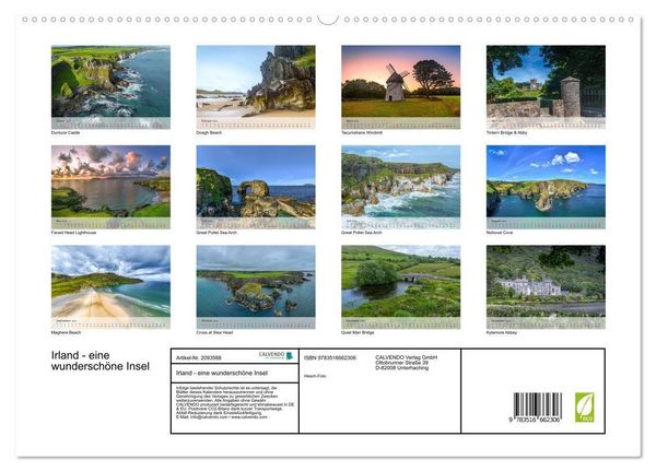 Produktbild: Irland - eine wundersch&ouml;ne Insel (hochwertiger Premium Wandkalender 2026 DIN A2 quer), Kunstdruck in Hochglanz