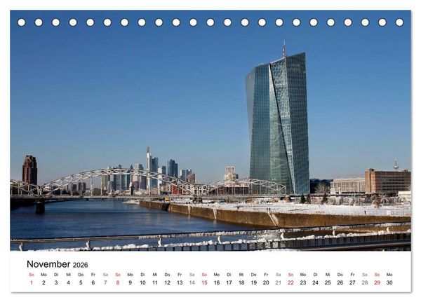 Produktbild: Frankfurt Skyline von Petrus Bodenstaff (Tischkalender 2026 DIN A5 quer), CALVENDO Monatskalender