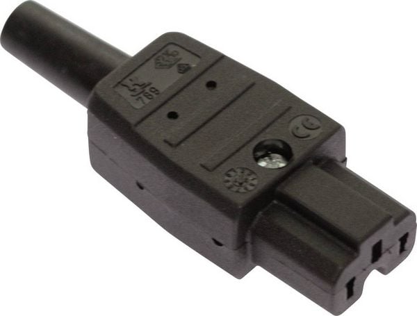 Produktbild: AS Schwabe 62083 Warmger&auml;te-Steckverbinder Stecker, gerade Gesamtpolzahl: 2 10 A Schwarz 1 St.