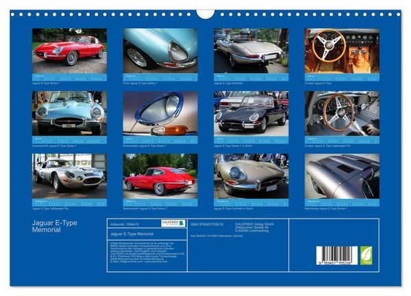 Produktbild: Jaguar E-Type Memorial (Wandkalender 2026 DIN A3 quer), CALVENDO Monatskalender