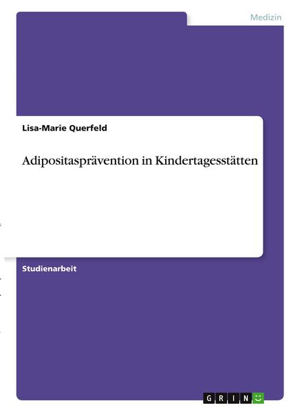 Produktbild: Adipositaspr&auml;vention in Kindertagesst&auml;tten
