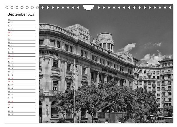 Produktbild: Barcelona Schwarz / Wei&szlig; Impressionen (Wandkalender 2026 DIN A4 quer), CALVENDO Monatskalender