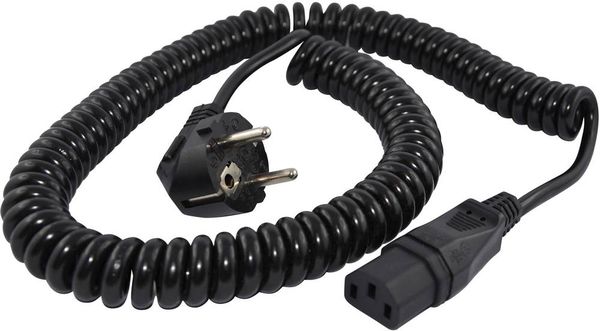 Produktbild: HAWA R6504 Kaltger&auml;te Anschlusskabel Schwarz 3.8m Spiralkabel