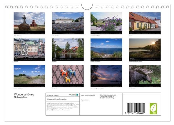 Produktbild: Wundersch&ouml;nes Schweden (Wandkalender 2026 DIN A4 quer), CALVENDO Monatskalender