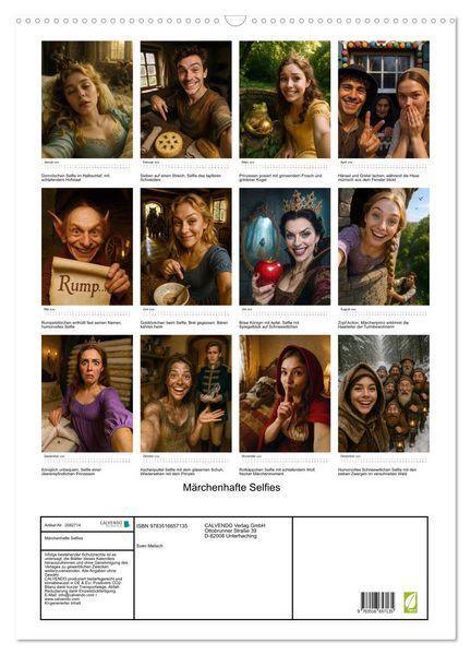 Produktbild: M&auml;rchenhafte Selfies (Wandkalender 2026 DIN A2 hoch), CALVENDO Monatskalender