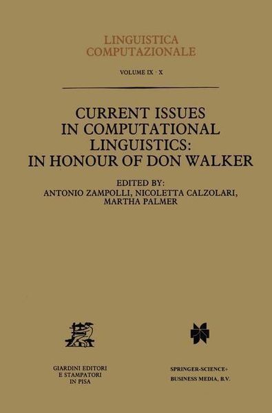 Produktbild: Current Issues in Computational Linguistics: In Honour of Don Walker