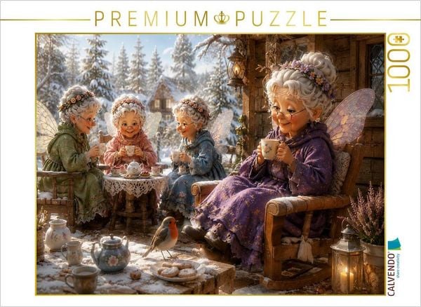 CALVENDO Puzzle Wintertee bei den Feen | 1000 Teile Lege-Größe 64 × 48 cm Foto-Puzzle für glückliche Stunden