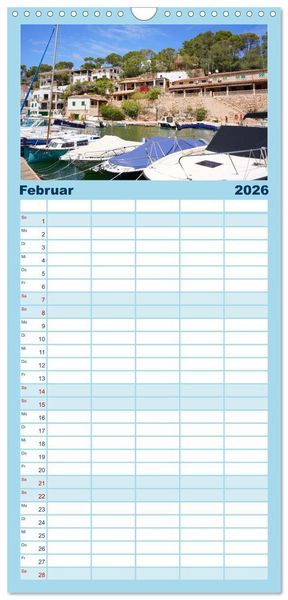 Produktbild: Familienplaner 2026 - Cala Figuera - Mallorcas Traumbucht mit 5 Spalten (Wandkalender, 21 x 45 cm) CALVENDO