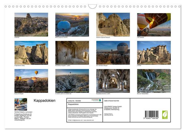 Produktbild: Kappadokien (Wandkalender 2026 DIN A3 quer), CALVENDO Monatskalender