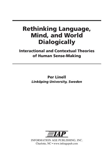 Produktbild: Rethinking Language, Mind, and World Dialogically