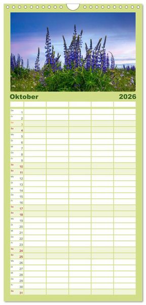 Produktbild: Familienplaner 2026 - Stimmungsvolle Rh&ouml;n mit 5 Spalten (Wandkalender, 21 x 45 cm) CALVENDO