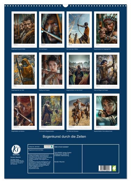Produktbild: Bogenkunst durch die Zeiten (Wandkalender 2026 DIN A2 hoch), CALVENDO Monatskalender