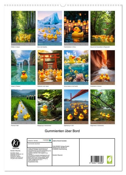Produktbild: Gummienten &uuml;ber Bord (hochwertiger Premium Wandkalender 2026 DIN A2 hoch), Kunstdruck in Hochglanz
