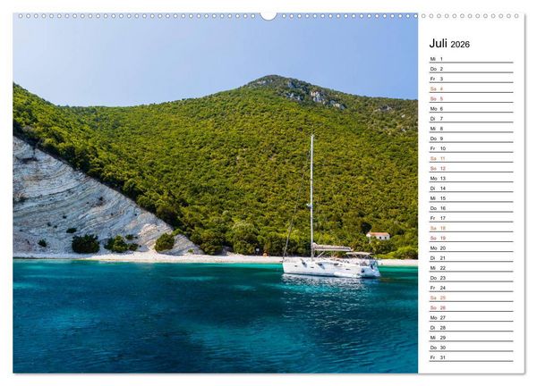 Produktbild: Griechische Inseln im Ionischen Meer (hochwertiger Premium Wandkalender 2026 DIN A2 quer), Kunstdruck in Hochglanz