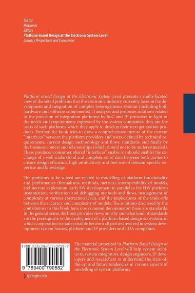 Produktbild: Platform Based Design at the Electronic System Level