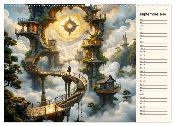 Produktbild: Sentiers magiques (Calendrier mural 2026 DIN A2 vertical) calendrier de bureau