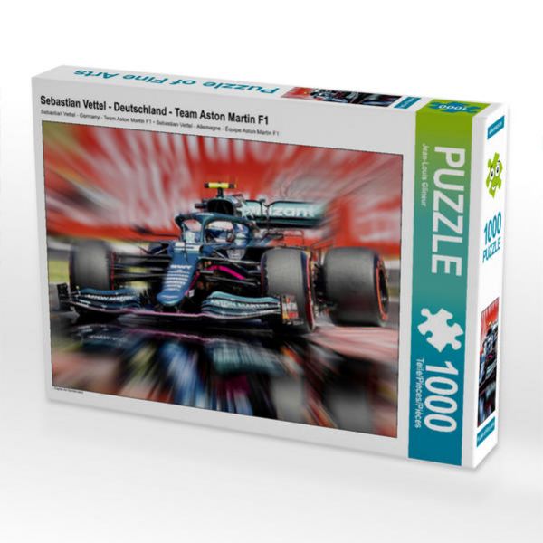 CALVENDO Puzzle Sebastian Vettel - Deutschland - Team Aston Martin F1 1000 Teile Puzzle quer | 1000 Teile Lege-Größe 64 × 48 cm Foto-Puzzle für glückliche Stunden