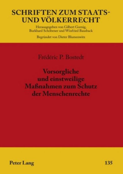 Produktbild: Vorsorgliche und einstweilige Ma&szlig;nahmen zum Schutz der Menschenrechte