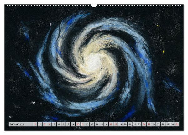 Produktbild: Gemaltes Weltall (Wandkalender 2026 DIN A2 quer), CALVENDO Monatskalender