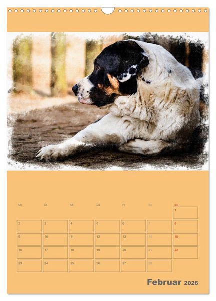 Produktbild: Hunde in Aquarell - Jahresplaner (Wandkalender 2026 DIN A3 hoch), CALVENDO Monatskalender