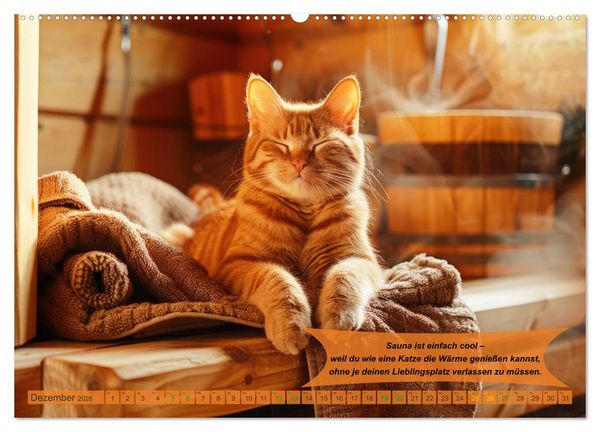 Produktbild: Tierisch lustige Saunafreunde (Wandkalender 2026 DIN A2 quer), CALVENDO Monatskalender