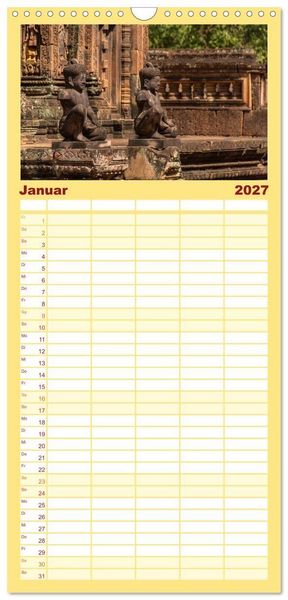 Produktbild: Familienplaner 2027 - Magisches Kambodscha mit 5 Spalten (Wandkalender, 21 x 45 cm) CALVENDO