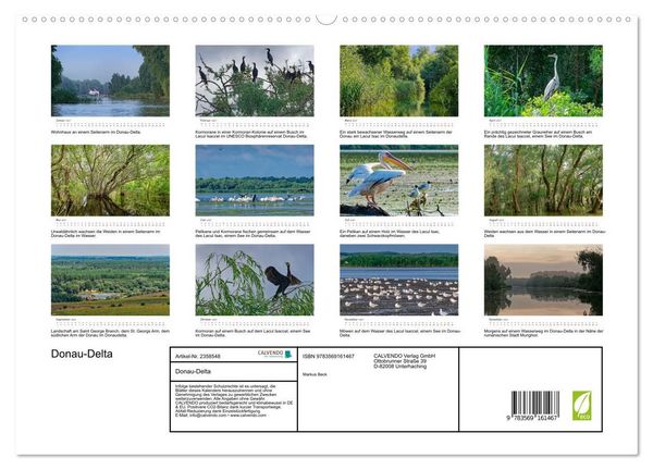 Produktbild: Donau-Delta (hochwertiger Premium Wandkalender 2027 DIN A2 quer), Kunstdruck in Hochglanz