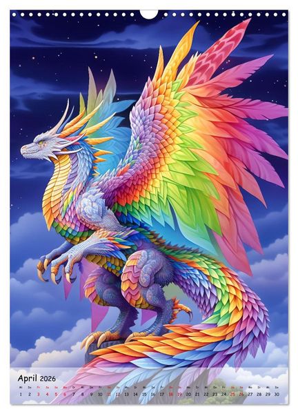 Produktbild: Gefl&uuml;gelte H&uuml;ter - Erleben Sie die Magie der Drachen (Wandkalender 2026 DIN A3 hoch), CALVENDO Monatskalender