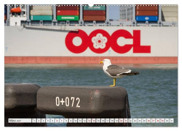 Produktbild: JadeWeserPort Wilhelmshaven &ndash; Maritime Perspektiven am Containerhafen (hochwertiger Premium Wandkalender 2027 DIN A2 quer), Kunstdruck in Hochglanz