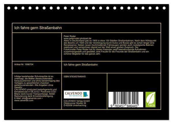 Produktbild: Ich fahre gern Stra&szlig;enbahn (Tischkalender 2026 DIN A5 quer), CALVENDO Monatskalender
