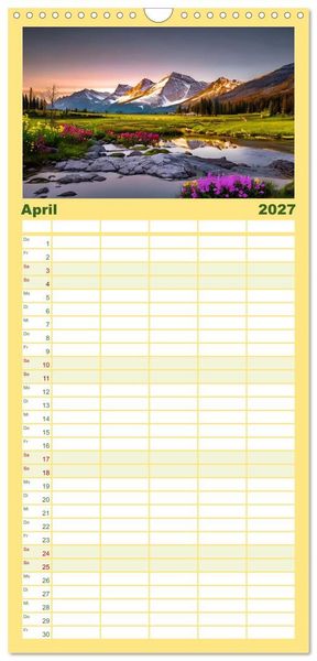 Produktbild: Familienplaner 2027 - Zur Ruhe kommen Fantasiereisen mit KI mit 5 Spalten (Wandkalender, 21 x 45 cm) CALVENDO
