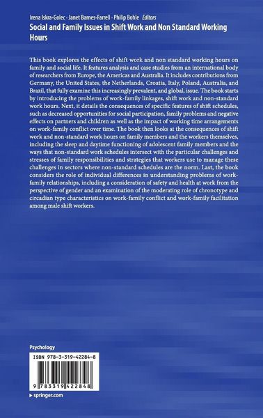Produktbild: Social and Family Issues in Shift Work and Non Standard Working Hours