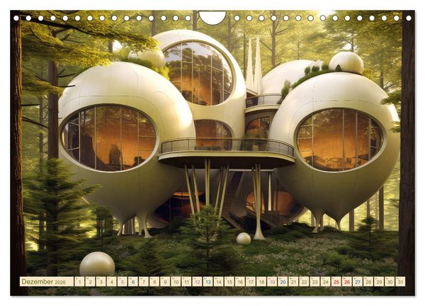 Produktbild: Exzentrische biomorphe Architektur (Wandkalender 2026 DIN A4 quer), CALVENDO Monatskalender