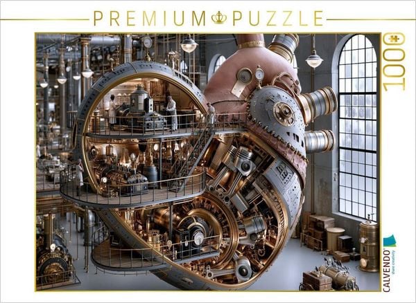 CALVENDO Puzzle Mechanisches Herz in einer Fabrikhalle | 1000 Teile Lege-Größe 64x48cm Foto-Puzzle für glückliche Stunden