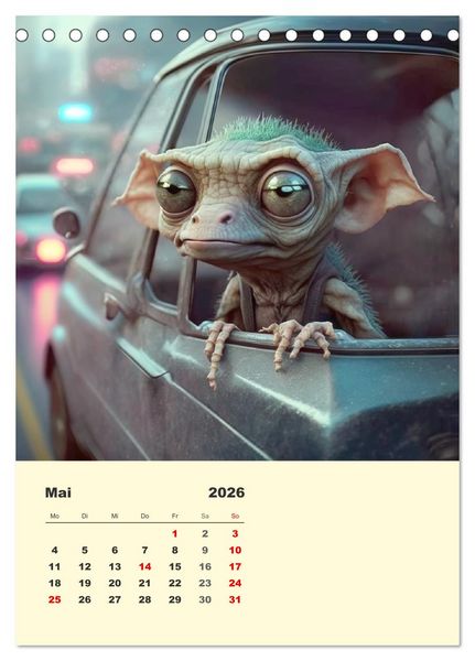 Produktbild: Kleine Gangster. Lustige Monster im Alltag (Tischkalender 2026 DIN A5 hoch), CALVENDO Monatskalender