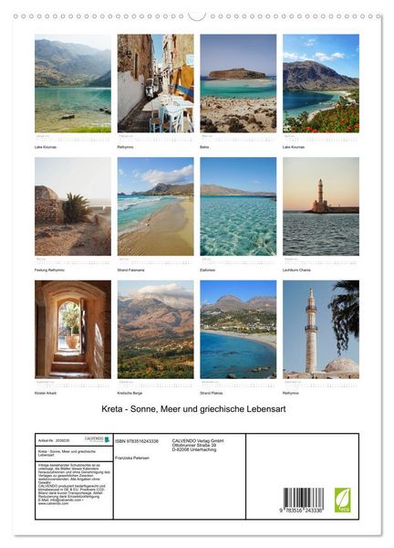 Produktbild: Kreta - Sonne, Meer und griechische Lebensart (hochwertiger Premium Wandkalender 2026 DIN A2 hoch), Kunstdruck in Hochglanz