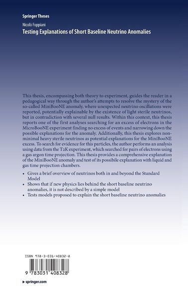 Produktbild: Testing Explanations of Short Baseline Neutrino Anomalies