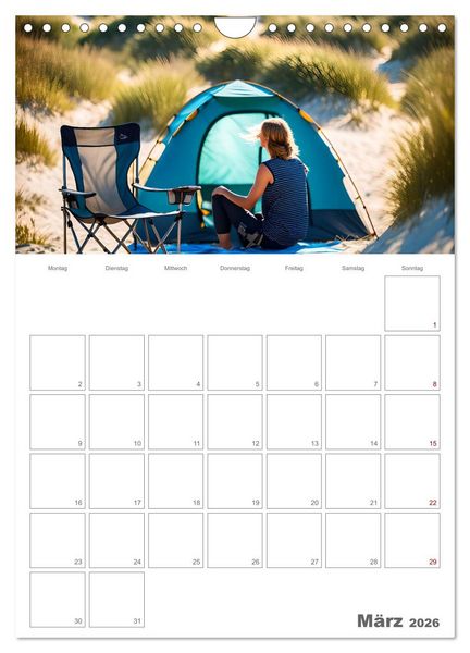 Produktbild: Dein Campingplaner - KI generierte Campingtr&auml;ume (Wandkalender 2026 DIN A4 hoch), CALVENDO Monatskalender