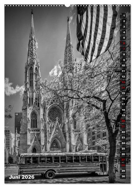 Produktbild: NEW YORK CITY Monochrome Stadtansichten (hochwertiger Premium Wandkalender 2026 DIN A2 hoch), Kunstdruck in Hochglanz