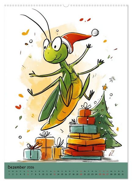 Produktbild: Der fr&ouml;hliche Grash&uuml;pfer - bunter Kinderkalender f&uuml;r das Kinderzimmer (hochwertiger Premium Wandkalender 2026 DIN A2 hoch), Kunstdruck in Hochglanz