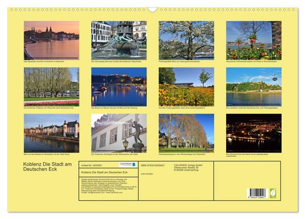 Produktbild: Koblenz Die Stadt am Deutschen Eck (Wandkalender 2026 DIN A2 quer), CALVENDO Monatskalender