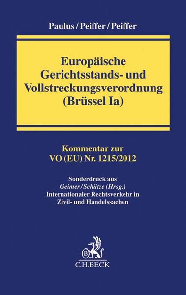 Produktbild: Europ&auml;ische Gerichtsstands- und Vollstreckungsverordnung (Br&uuml;ssel Ia)