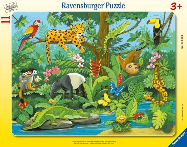 Rahmenpuzzle Ravensburger Tiere im Regenwald 11 Teile