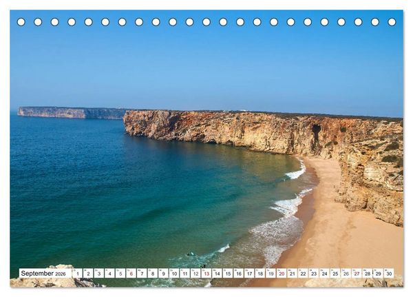 Produktbild: Algarve - Die sch&ouml;nste K&uuml;ste Europas (Tischkalender 2026 DIN A5 quer), CALVENDO Monatskalender