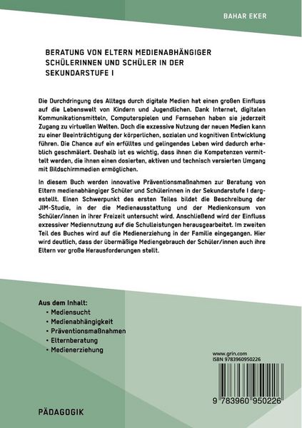 Produktbild: Beratung von Eltern medienabh&auml;ngiger Sch&uuml;lerinnen und Sch&uuml;ler in der Sekundarstufe I