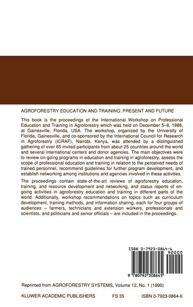 Produktbild: Agroforestry Education and Training: Present and Future